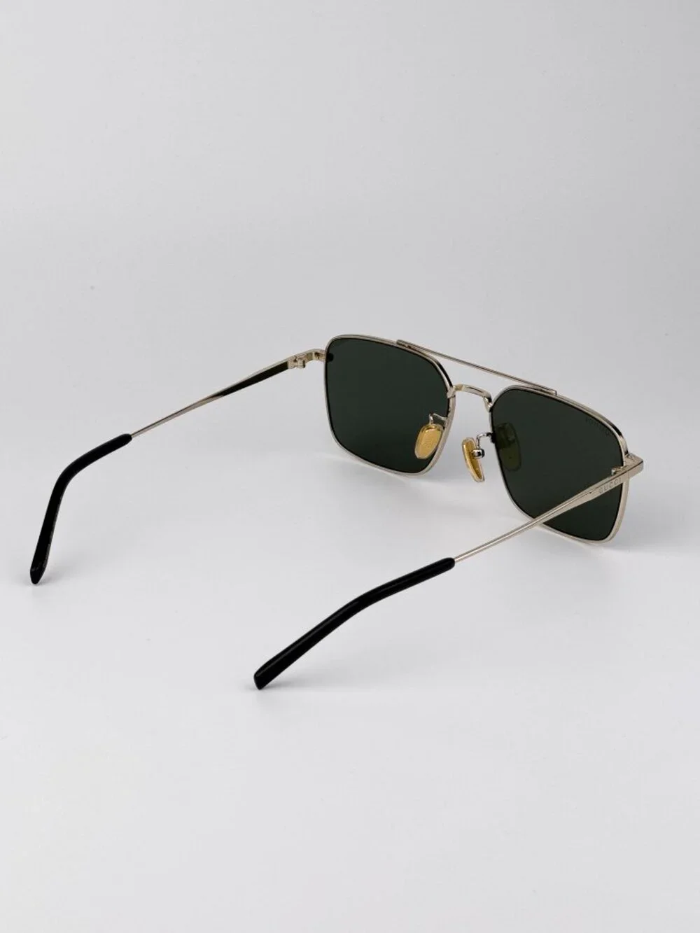 Gucci Men’s Sunglasses Gold Grey Rectangular/Pilot GG1957SA 001 NEW AUTHENTIC